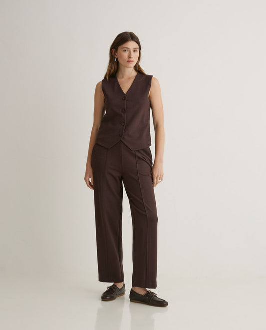 Brown Barrel Leg Trouser
