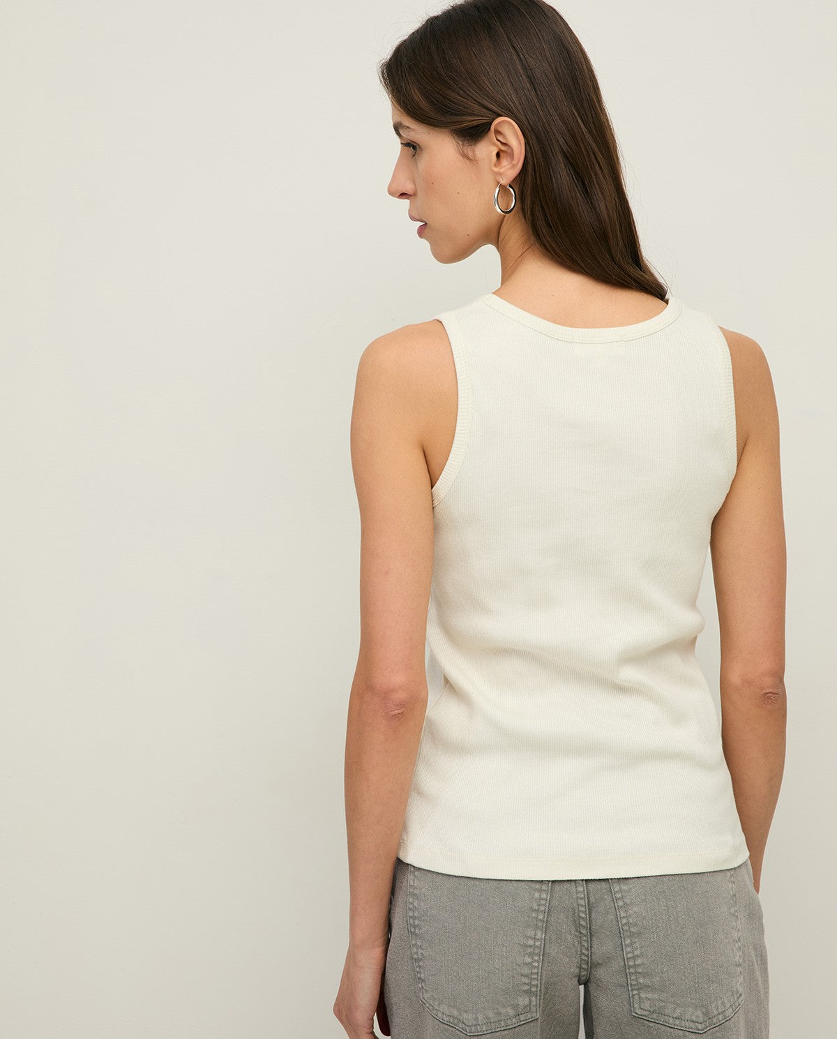 Cream Ribbed Vest