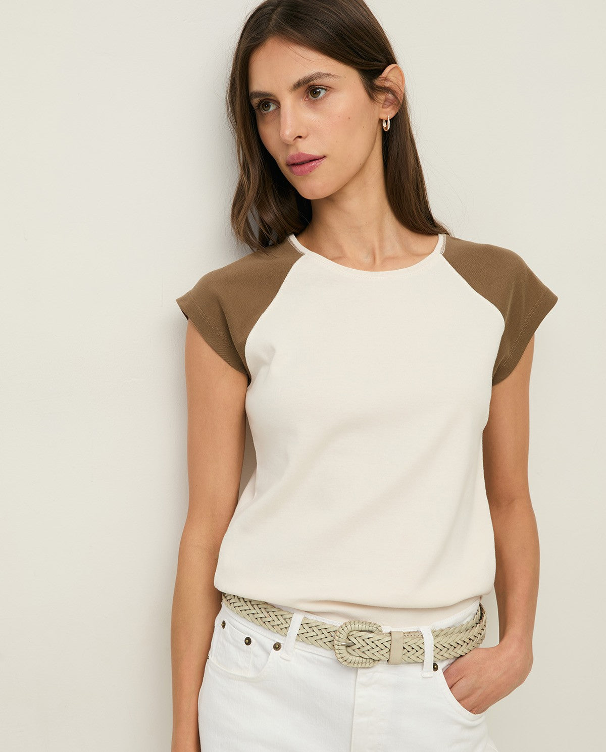 Two Tone Tee - Khaki