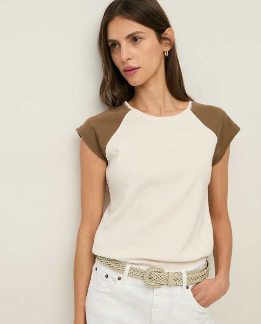 Two Tone Tee - Khaki