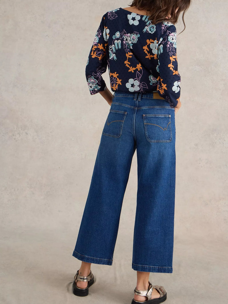 Tia Wide Leg Denim - Denim