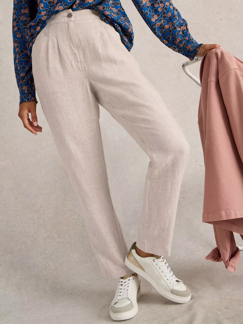 Linen Trouser - Electric  Natural