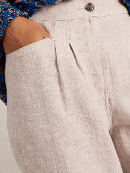 Linen Trouser - Electric  Natural