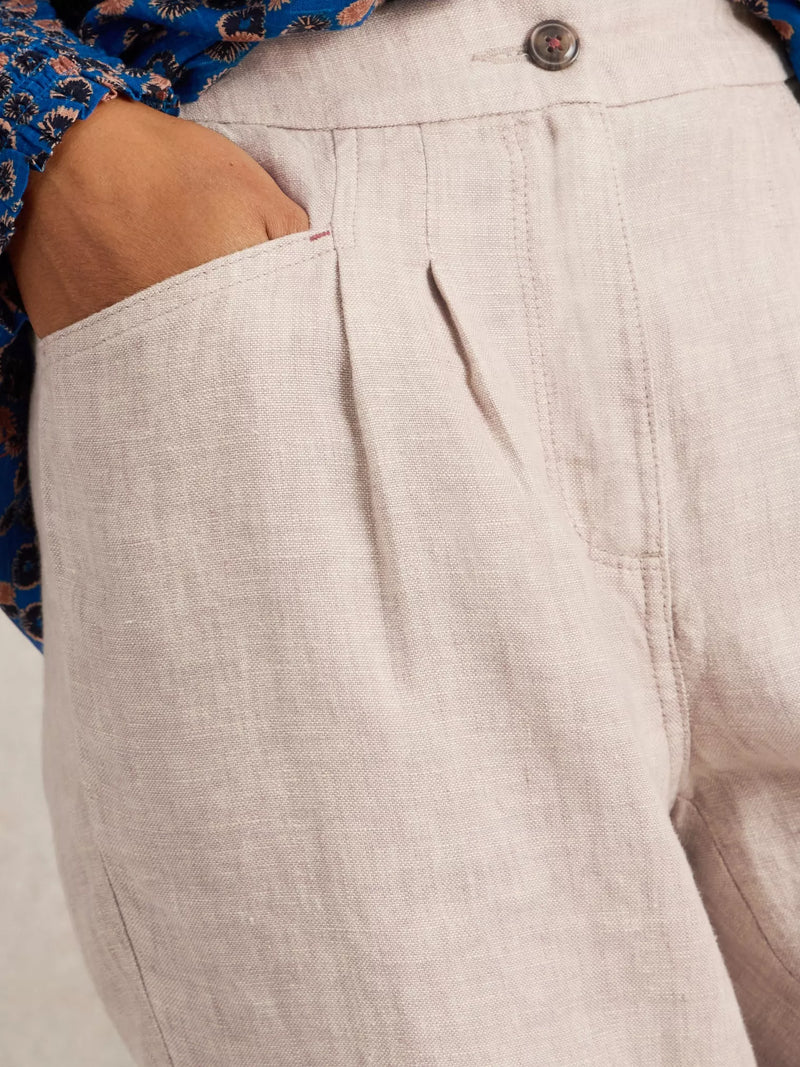 Linen Trouser - Electric  Natural