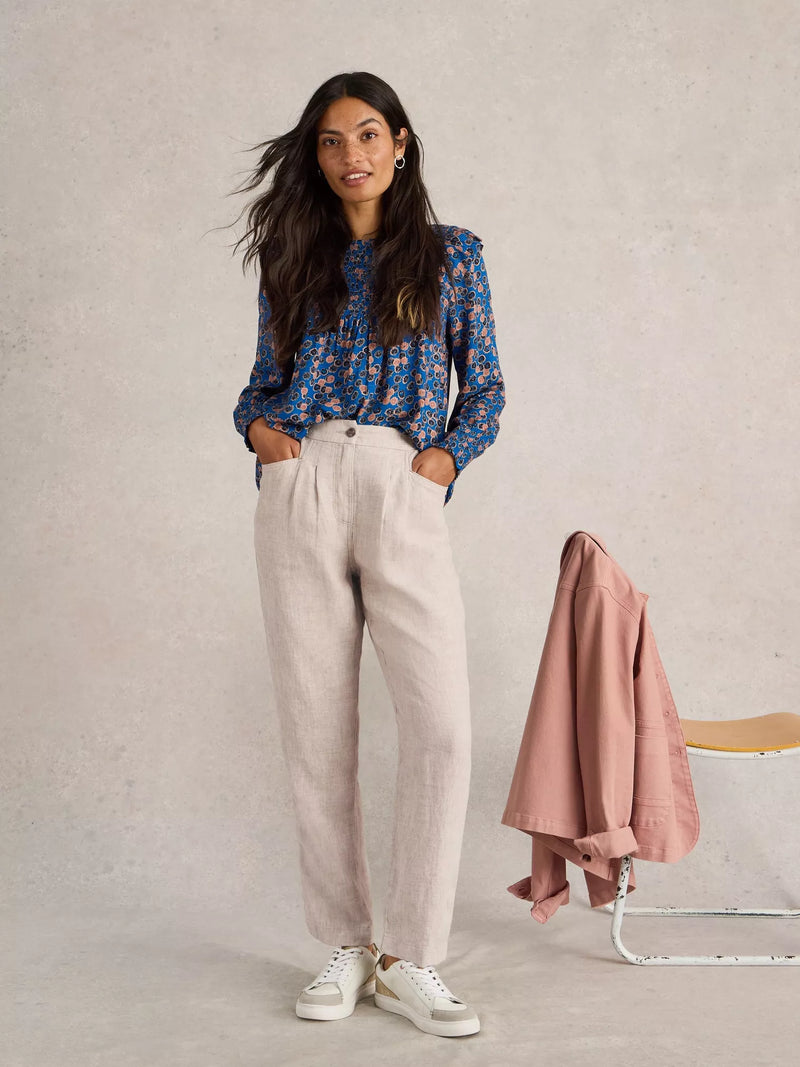 Linen Trouser - Electric  Natural