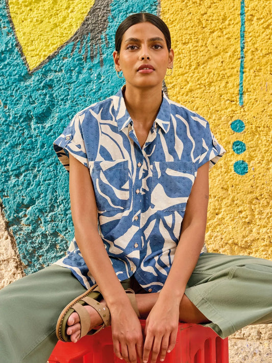 Ellie Organic Cotton Shirt - Blue