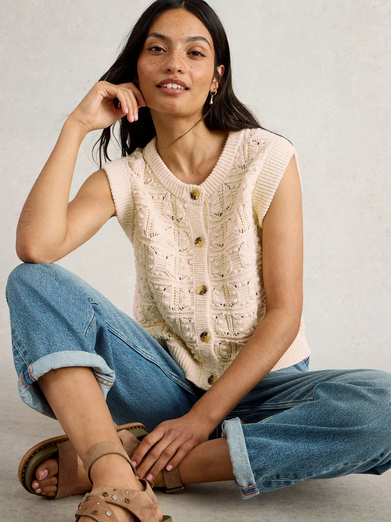 Tessa Tank Cardigan - Ivory