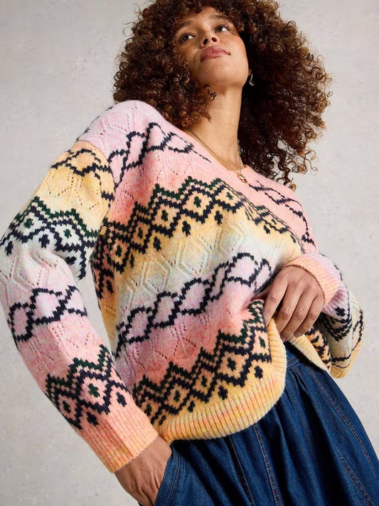Space Dye Pointelle Jumper