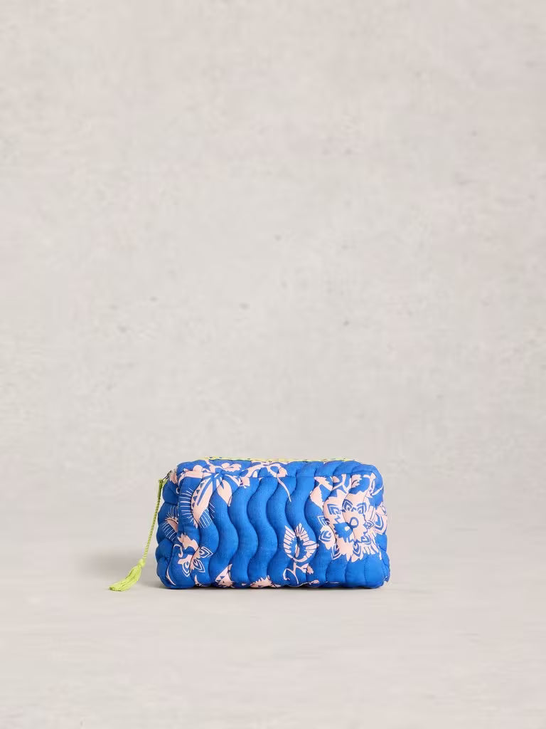 Quilted Wash Bag  - Blue Multi
