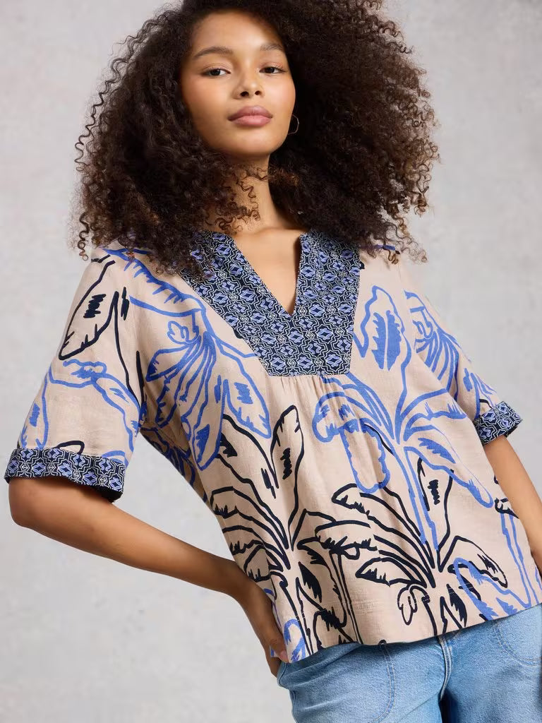 Ash Linen Blend Top