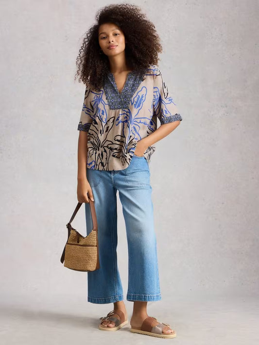 Ash Linen Blend Top