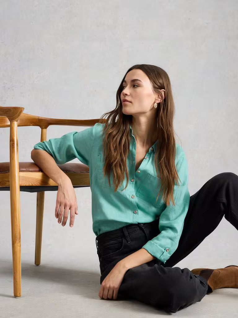 Sophie Linen Shirt- Teal