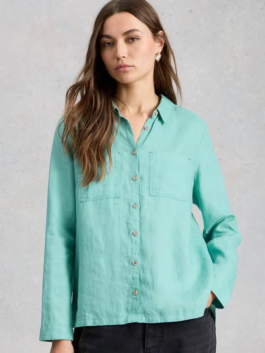 Sophie Linen Shirt- Teal