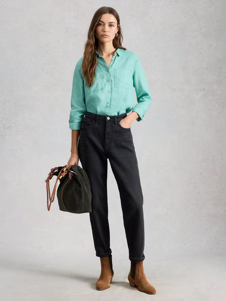 Sophie Linen Shirt- Teal