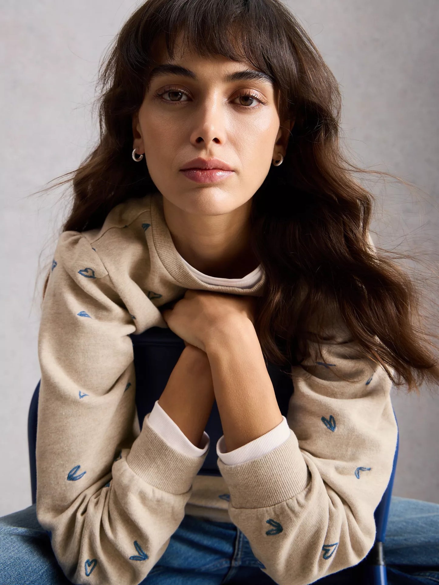 Heart Embroidered Sweater