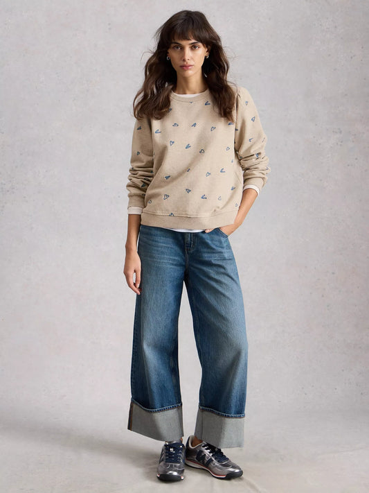 Heart Embroidered Sweater