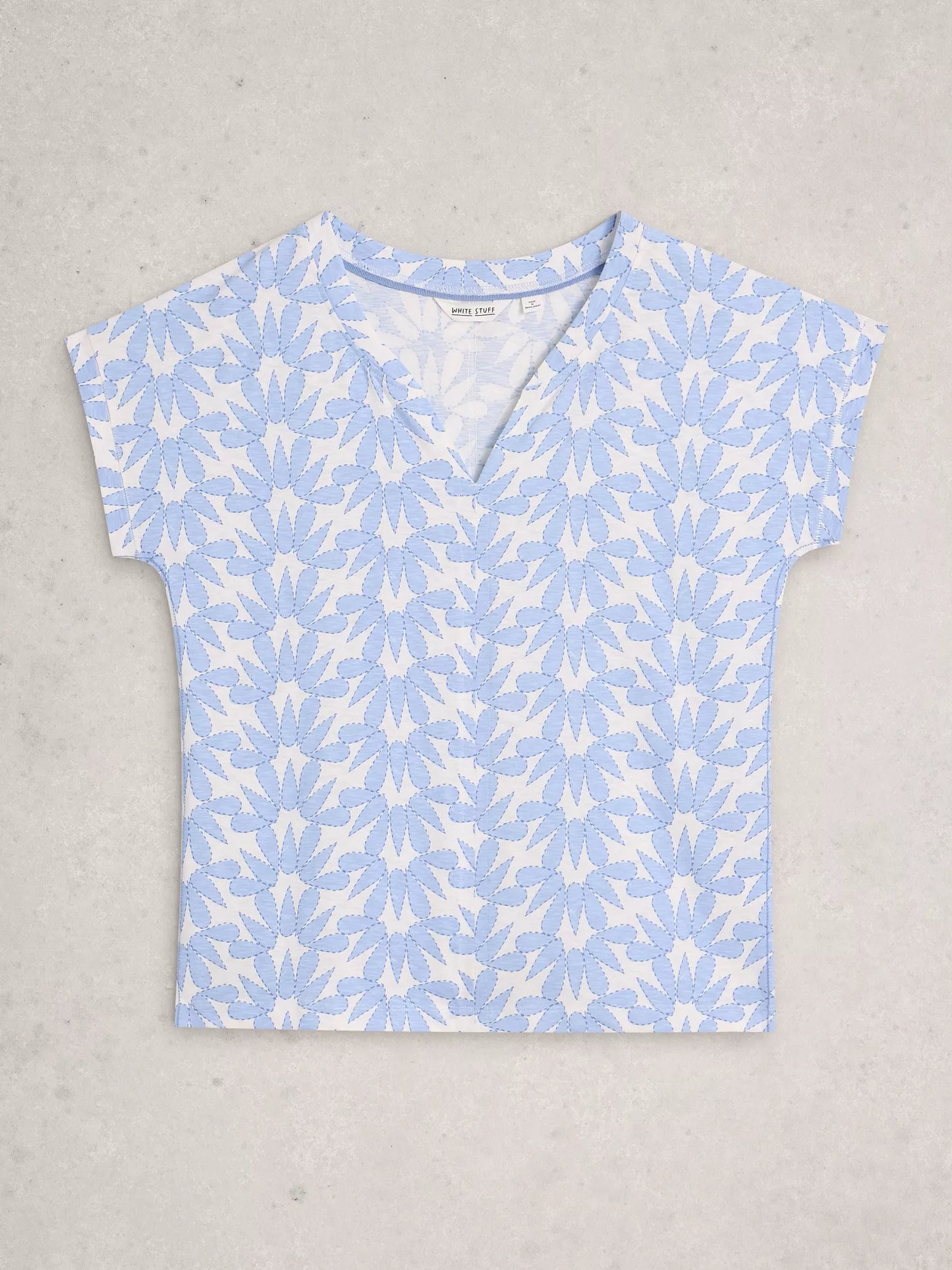 Nelly Notch Tee - Blue Print