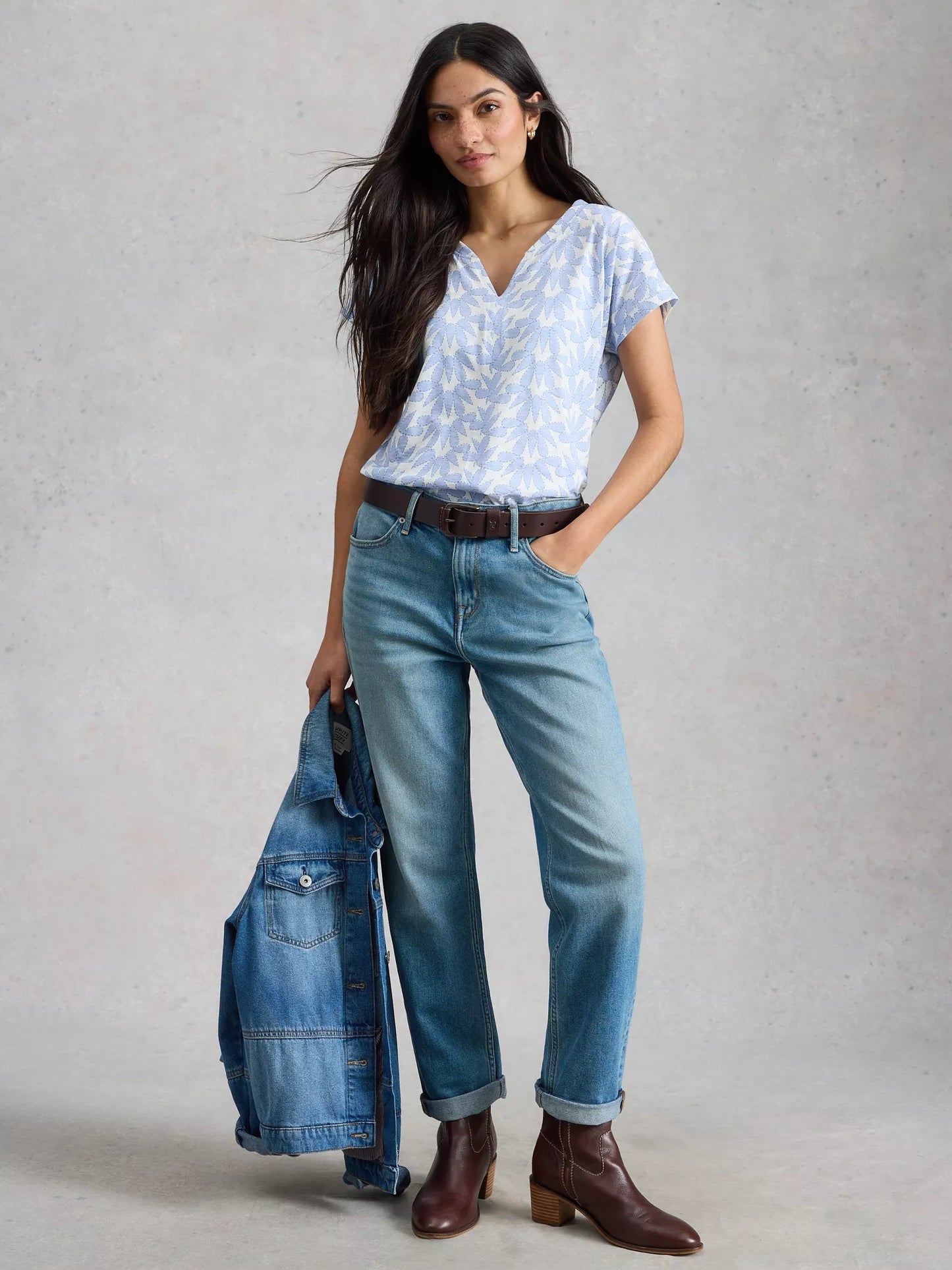 Nelly Notch Tee - Blue Print