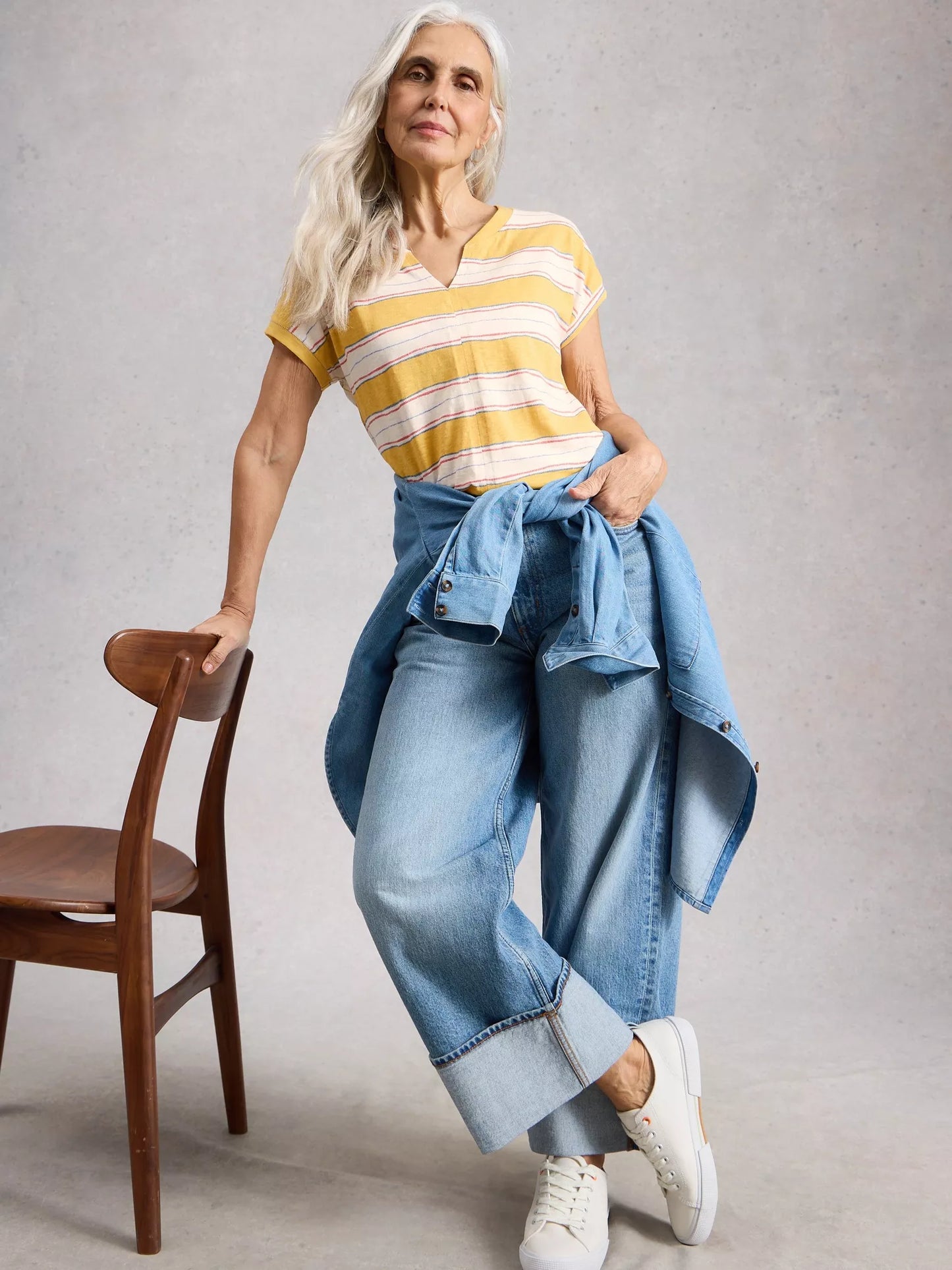 Nelly Notch Tee - Lemon Stripe