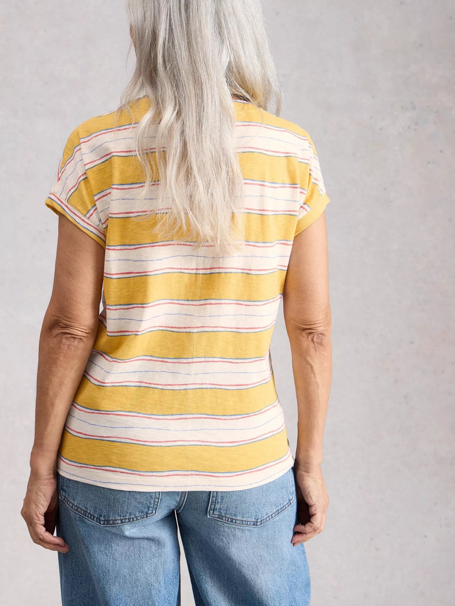 Nelly Notch Tee - Lemon Stripe