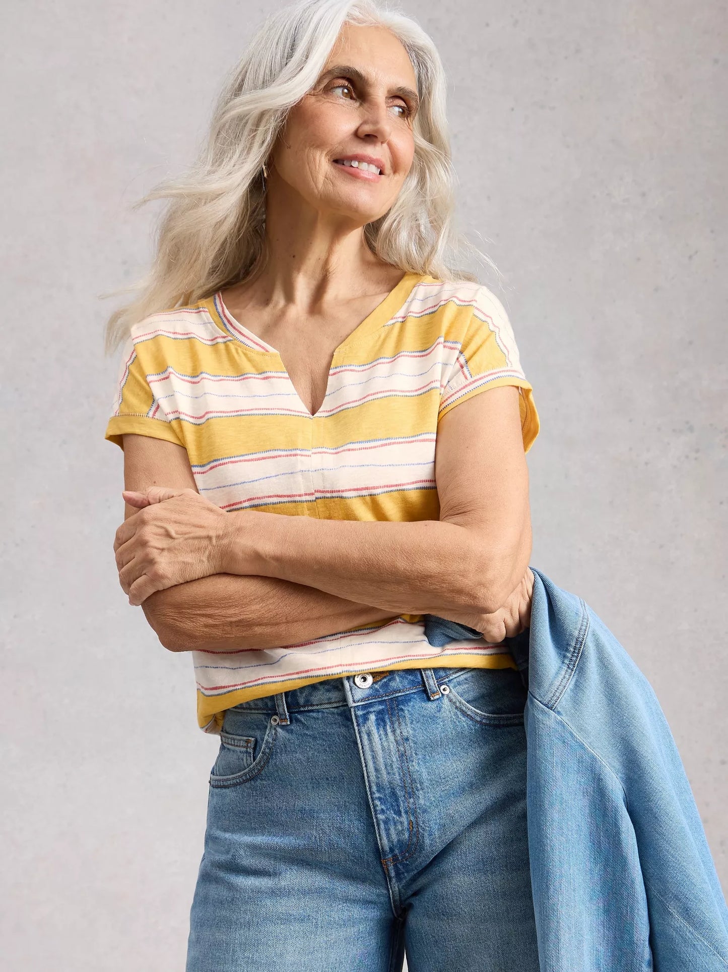 Nelly Notch Tee - Lemon Stripe