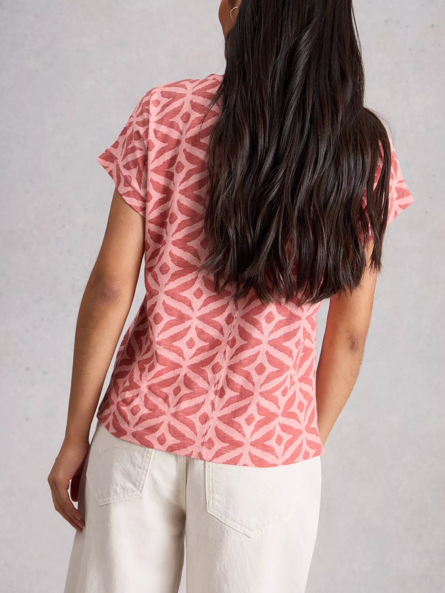 Nelly Embroidered Tee  - Pink