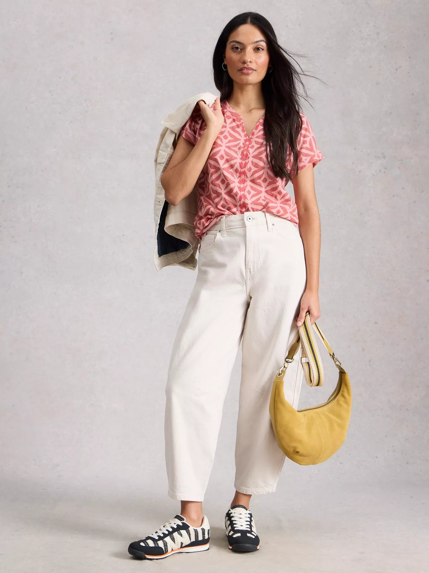 Nelly Embroidered Tee  - Pink