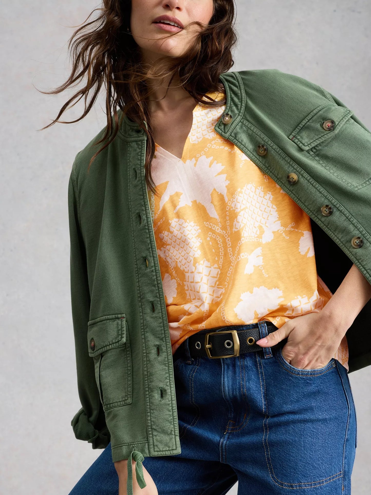 Nelly Notch Tee -  Yellow Print