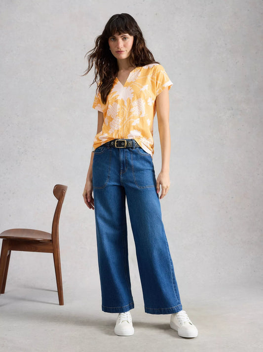 Nelly Notch Tee -  Yellow Print