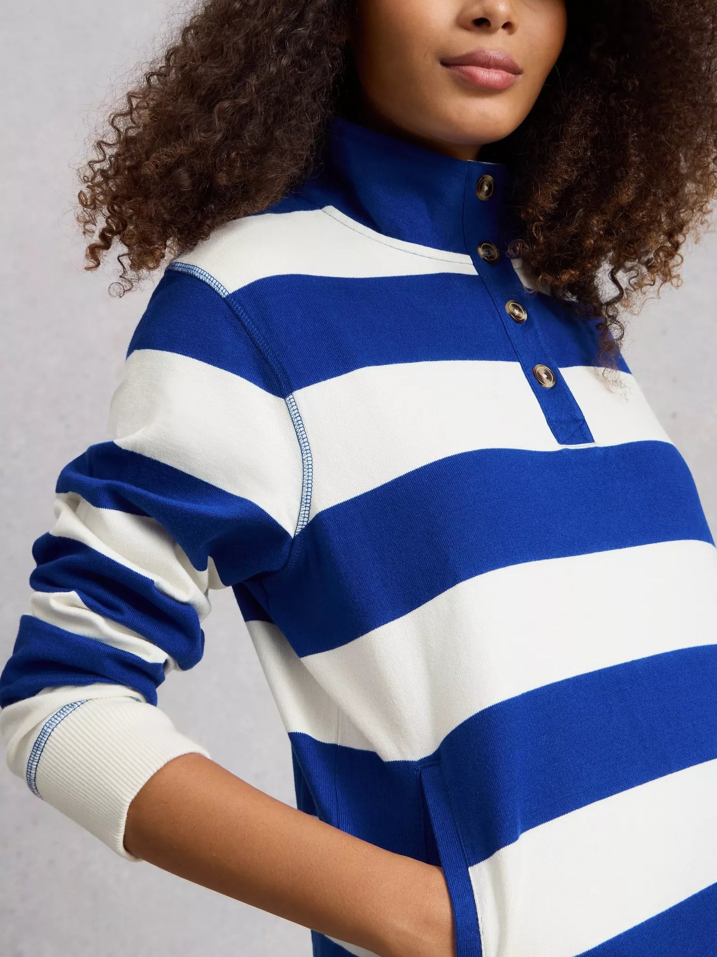 Bobbi Button Stripe Sweater