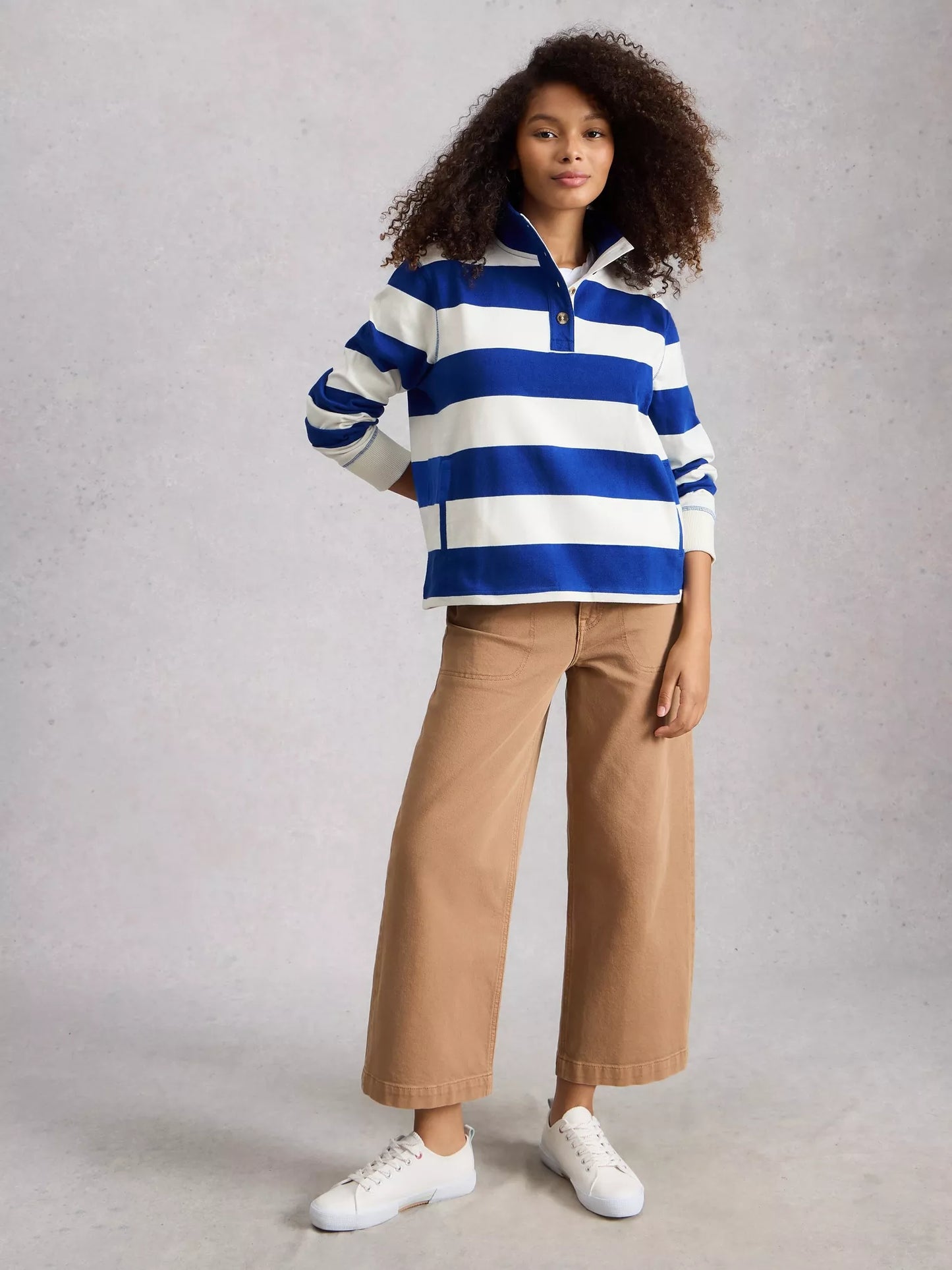 Bobbi Button Stripe Sweater