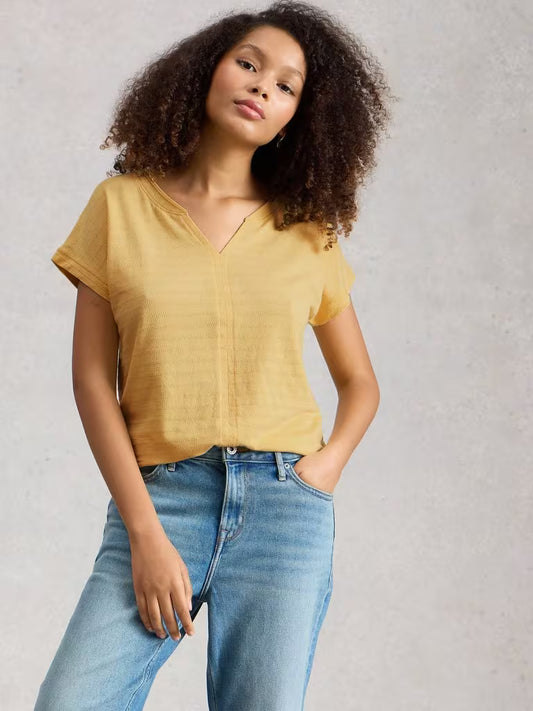 Yellow Notch Texture Tee