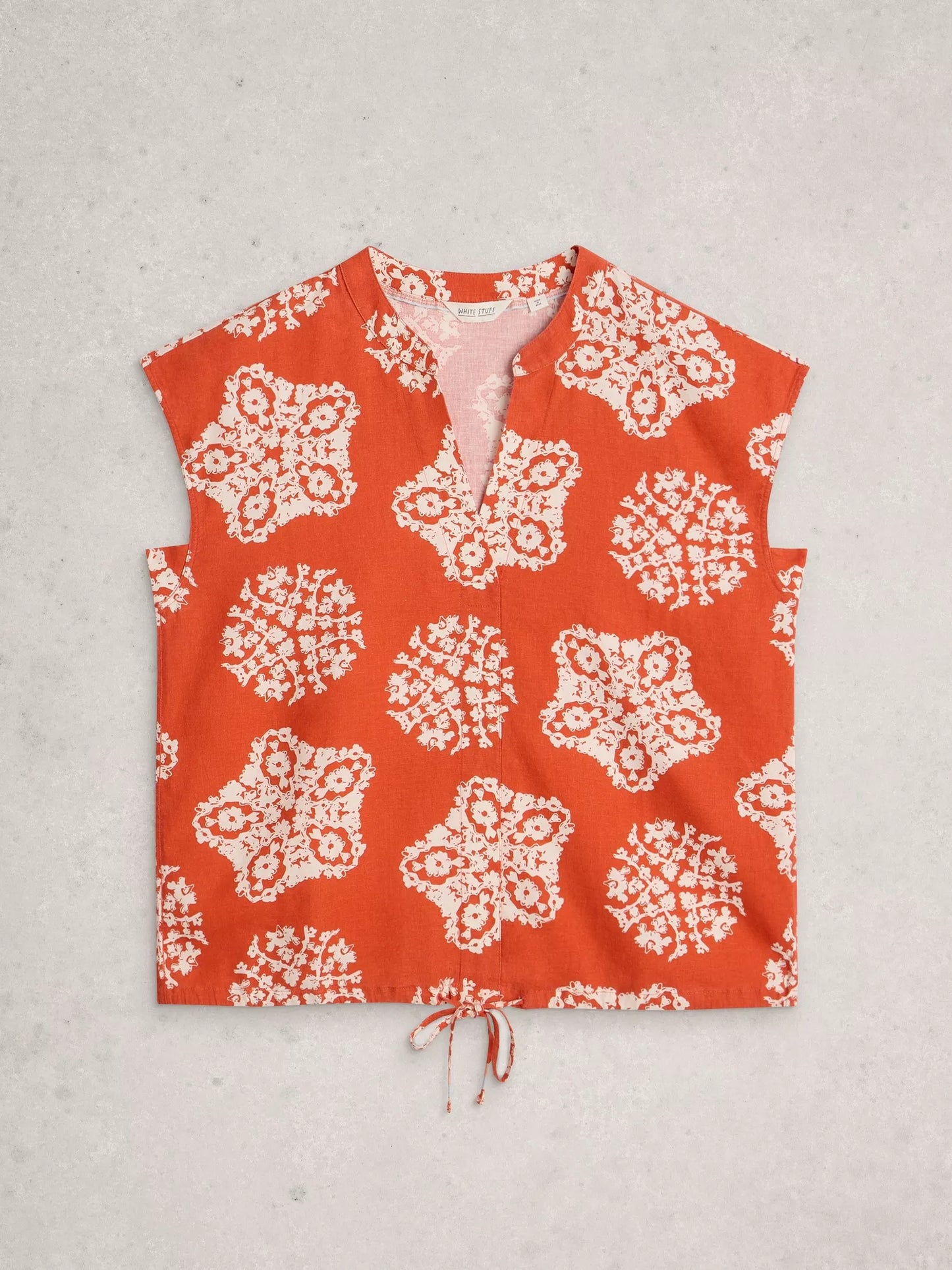 Nicole Linen Tee  - Burnt Orange.