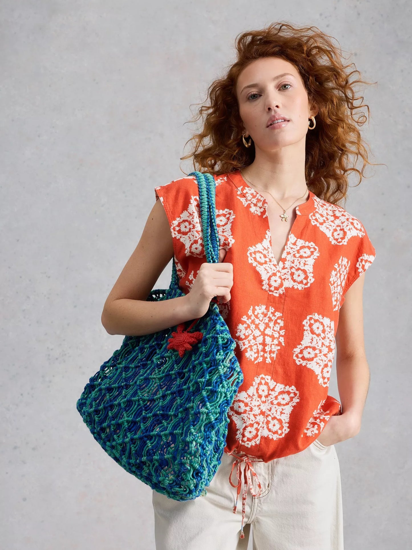 Nicole Linen Tee  - Burnt Orange.