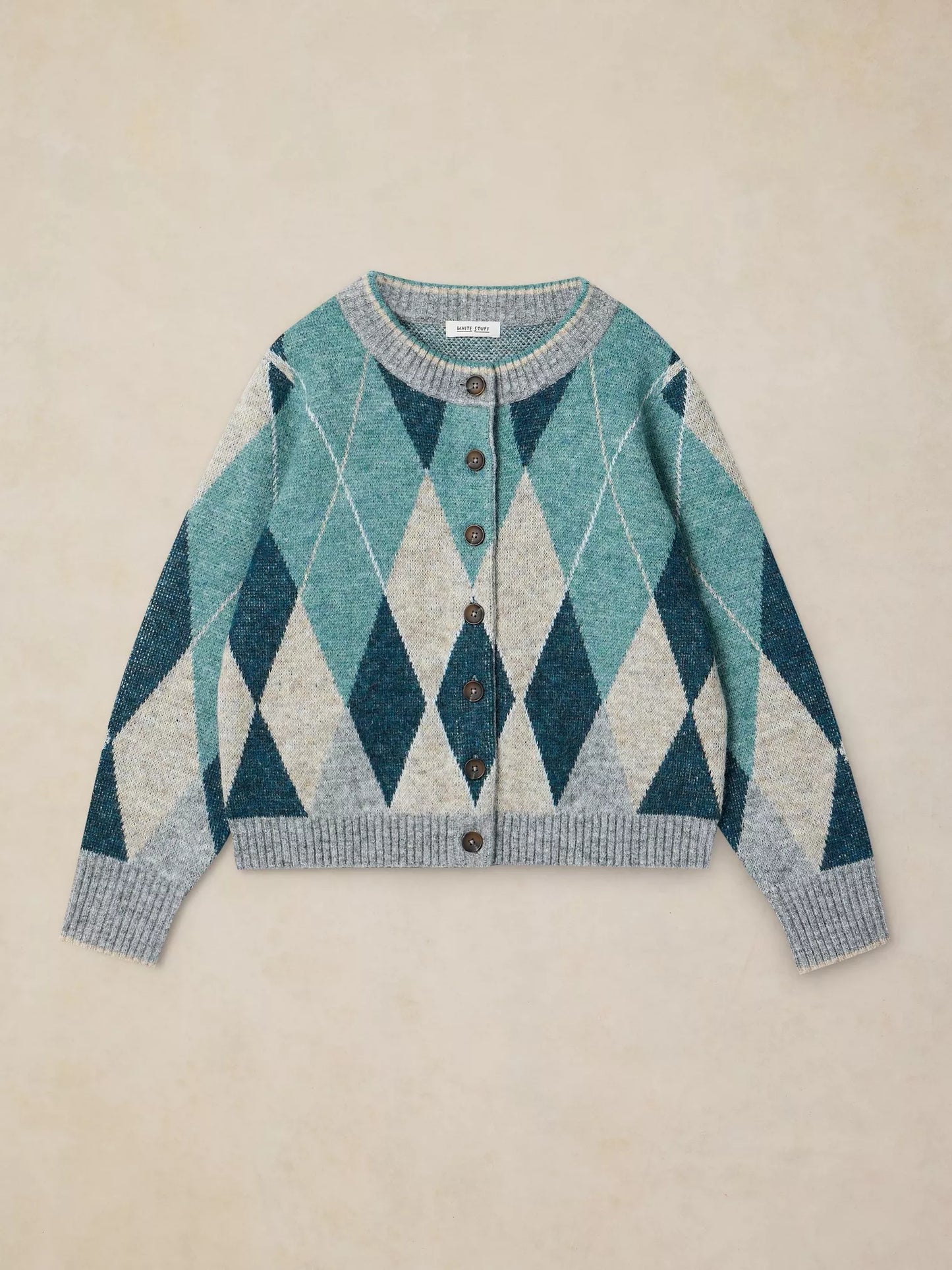 Argyle Check Cardigan