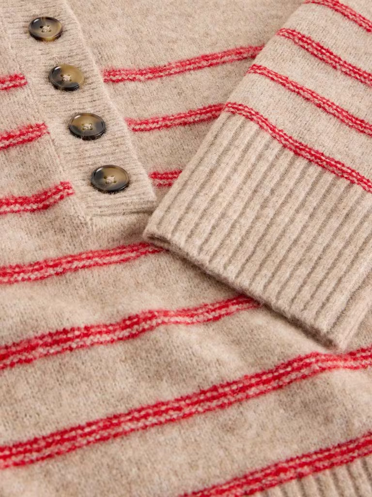 Stripe Henley Jumper
