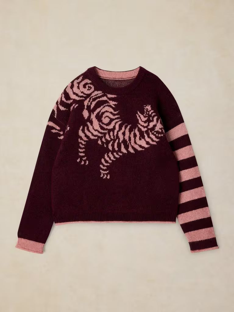 Plum Stripe  Knit