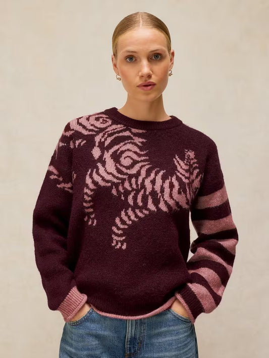 Plum Stripe  Knit