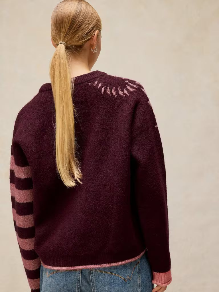 Plum Stripe  Knit