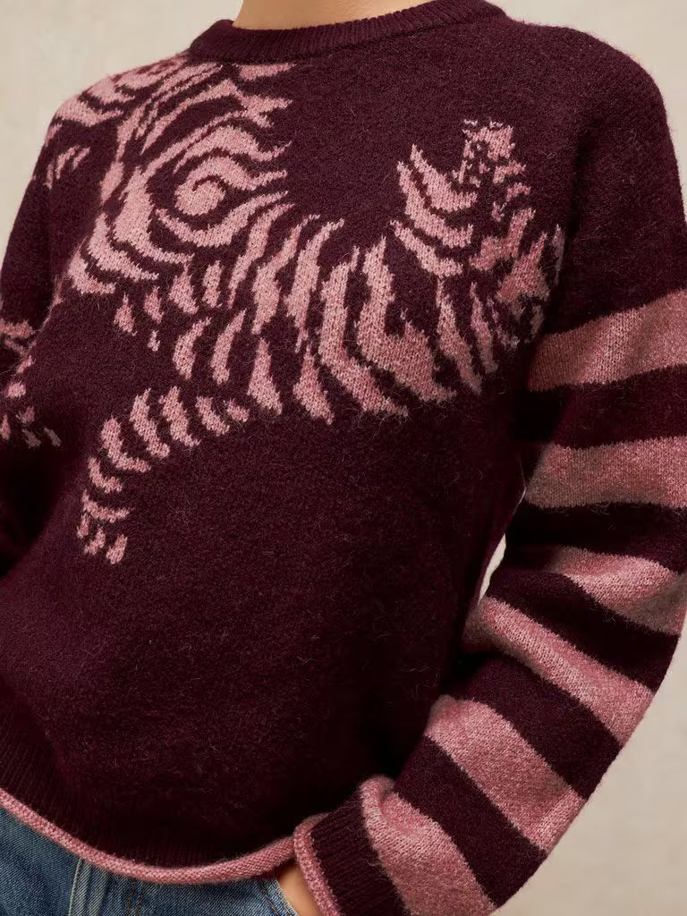 Plum Stripe  Knit