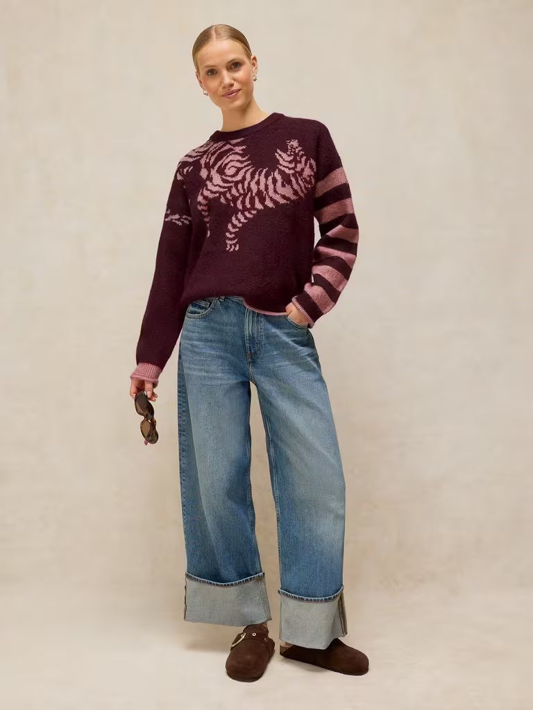 Plum Stripe  Knit