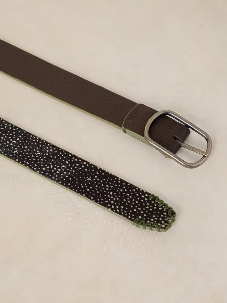 Reversible Leather Belt  - Brown