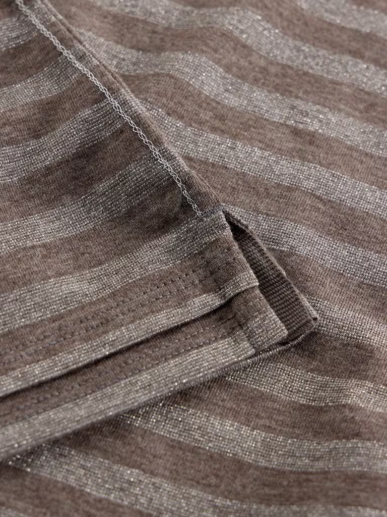 Clara Sparkle Stripe Tee - Grey