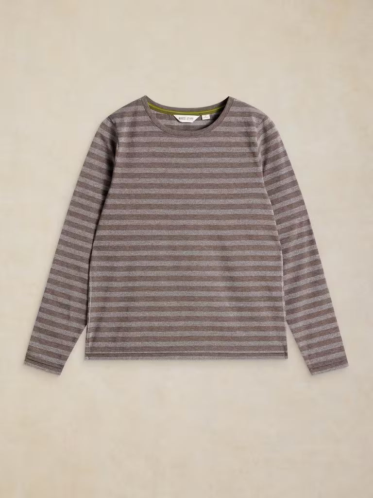 Clara Sparkle Stripe Tee - Grey