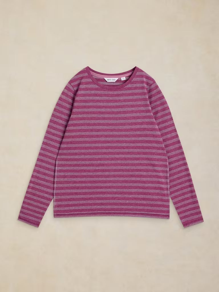 Clara Sparkle Stripe Tee - Pink