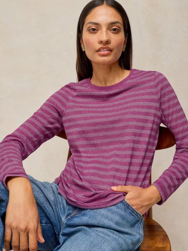 Clara Sparkle Stripe Tee - Pink