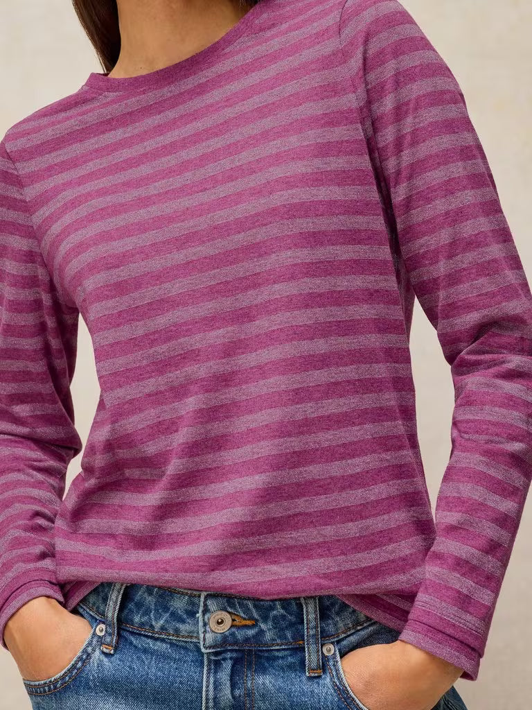 Clara Sparkle Stripe Tee - Pink