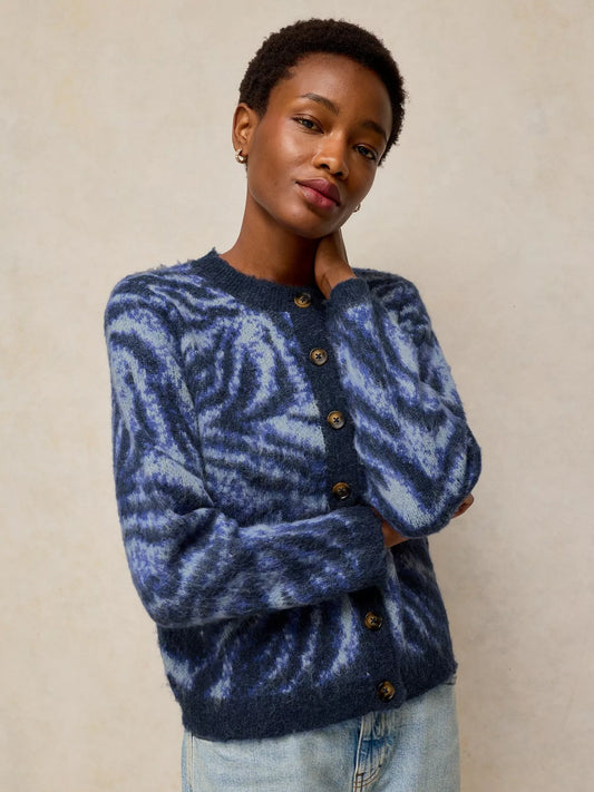 Fluffy Blue Tiger Cardigan.