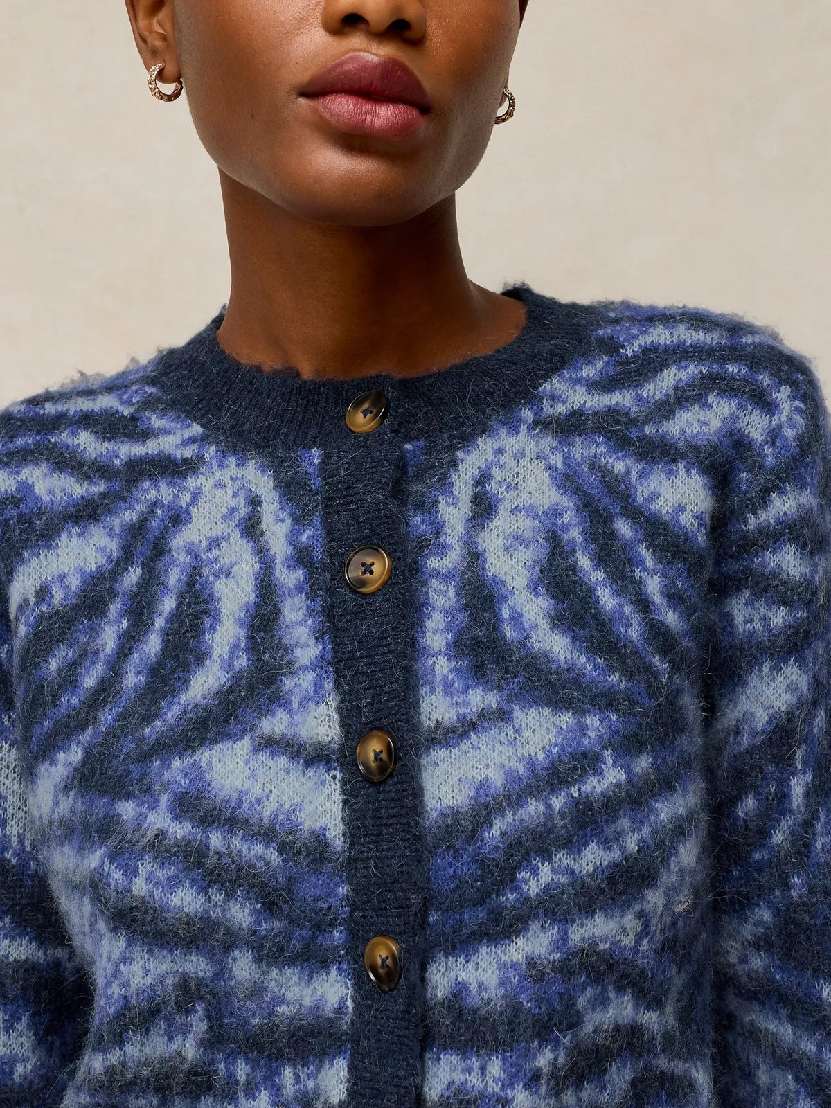 Fluffy Blue Tiger Cardigan.