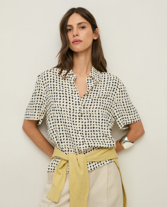 Short Sleeve Crepe Blouse